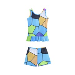 Stained Glass Colourful Pattern Kids  Boyleg Swimsuit by Mariart