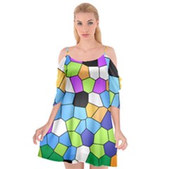 Stained Glass Colourful Pattern Cutout Spaghetti Strap Chiffon Dress by Mariart