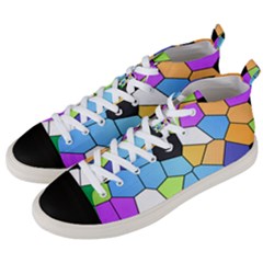 Stained Glass Colourful Pattern Men s Mid-top Canvas Sneakers