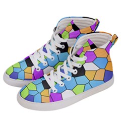 Stained Glass Colourful Pattern Men s Hi-top Skate Sneakers