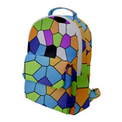 Stained Glass Colourful Pattern Flap Pocket Backpack (large)