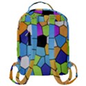 Stained Glass Colourful Pattern Flap Pocket Backpack (Large) View3