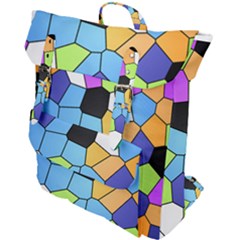 Stained Glass Colourful Pattern Buckle Up Backpack