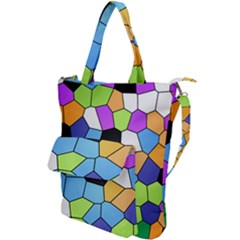 Stained Glass Colourful Pattern Shoulder Tote Bag by Mariart