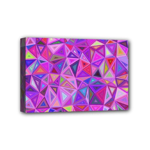 Pink Triangle Background Abstract Mini Canvas 6  X 4  (stretched) by Mariart