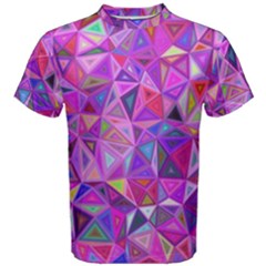 Pink Triangle Background Abstract Men s Cotton Tee by Mariart