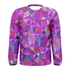 Pink Triangle Background Abstract Men s Long Sleeve Tee by Mariart