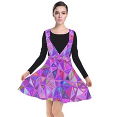 Pink Triangle Background Abstract Plunge Pinafore Dress