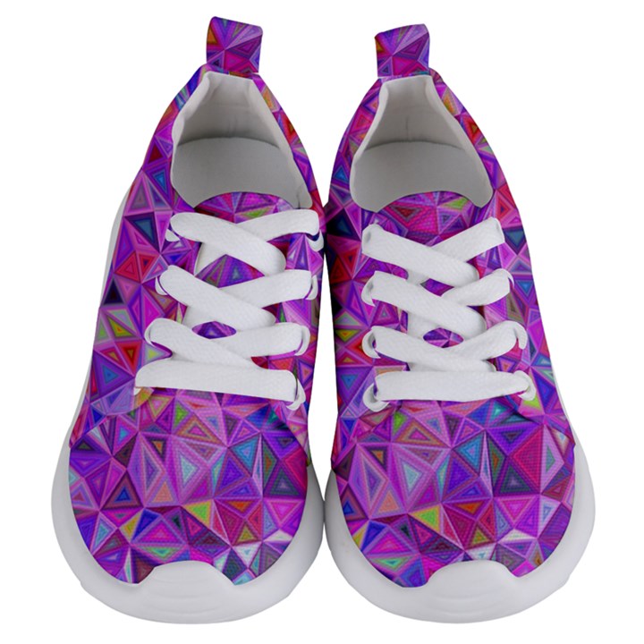 Pink Triangle Background Abstract Kids  Lightweight Sports Shoes