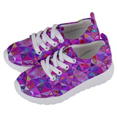 Pink Triangle Background Abstract Kids  Lightweight Sports Shoes