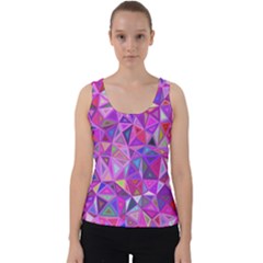 Pink Triangle Background Abstract Velvet Tank Top