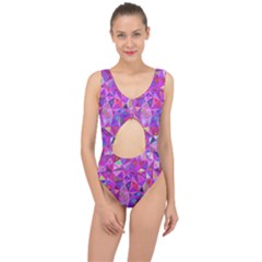 Pink Triangle Background Abstract Center Cut Out Swimsuit