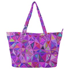 Pink Triangle Background Abstract Full Print Shoulder Bag