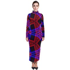 Pattern Line Turtleneck Maxi Dress by Mariart