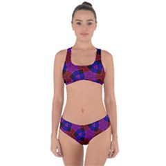 Pattern Line Criss Cross Bikini Set