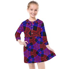 Pattern Line Kids  Quarter Sleeve Shirt Dress by Mariart