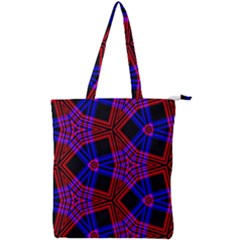 Pattern Line Double Zip Up Tote Bag