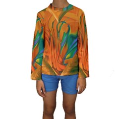 Pattern Heart Love Lines Kids  Long Sleeve Swimwear by Mariart