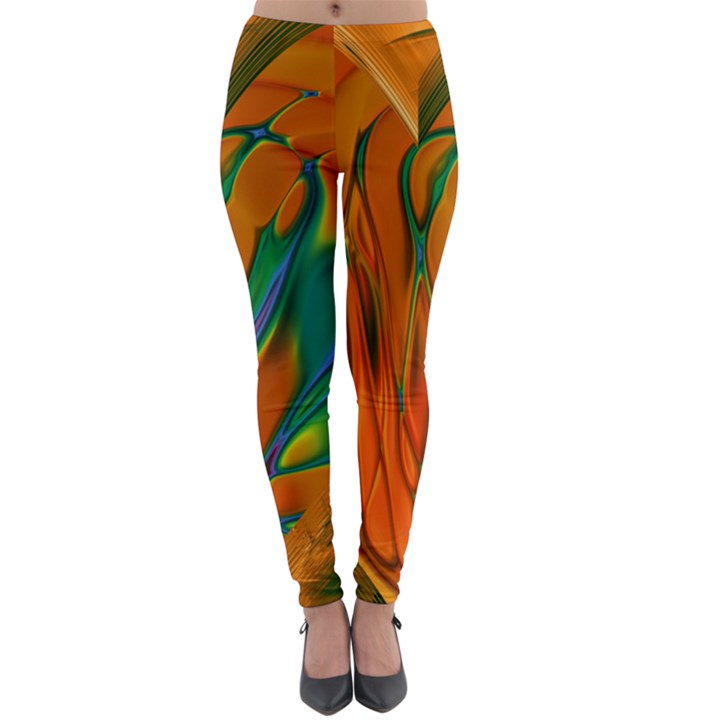 Pattern Heart Love Lines Lightweight Velour Leggings