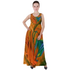 Pattern Heart Love Lines Empire Waist Velour Maxi Dress