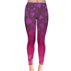 Purple Pink Hearts  Leggings  by LoolyElzayat