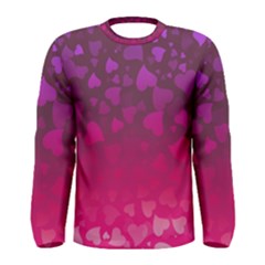 Purple Pink Hearts  Men s Long Sleeve Tee by LoolyElzayat