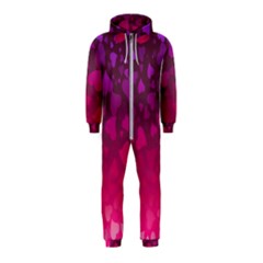 Purple Pink Hearts  Hooded Jumpsuit (kids) by LoolyElzayat