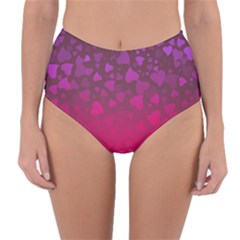 Purple Pink Hearts  Reversible High-waist Bikini Bottoms by LoolyElzayat