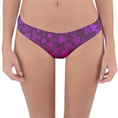 Purple Pink Hearts  Reversible Hipster Bikini Bottoms by LoolyElzayat