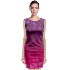 Purple Pink Hearts  Classic Sleeveless Midi Dress by LoolyElzayat