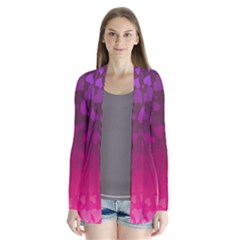 Purple Pink Hearts  Drape Collar Cardigan by LoolyElzayat