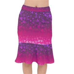 Purple Pink Hearts  Mermaid Skirt by LoolyElzayat