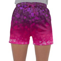 Purple Pink Hearts  Sleepwear Shorts by LoolyElzayat