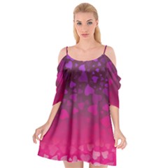 Purple Pink Hearts  Cutout Spaghetti Strap Chiffon Dress by LoolyElzayat