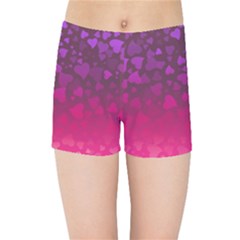 Purple Pink Hearts  Kids  Sports Shorts by LoolyElzayat