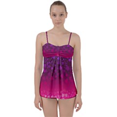 Purple Pink Hearts  Babydoll Tankini Set by LoolyElzayat