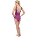 Purple Pink Hearts  Cross Front Low Back Swimsuit View2