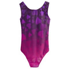 Purple Pink Hearts  Kids  Cut-out Back One Piece Swimsuit by LoolyElzayat