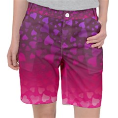 Purple Pink Hearts  Pocket Shorts