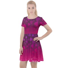 Purple Pink Hearts  Cap Sleeve Velour Dress  by LoolyElzayat