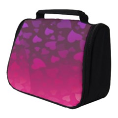 Purple Pink Hearts  Full Print Travel Pouch (small)