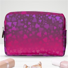 Purple Pink Hearts  Make Up Pouch (medium) by LoolyElzayat