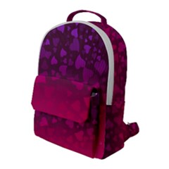 Purple Pink Hearts  Flap Pocket Backpack (large) by LoolyElzayat