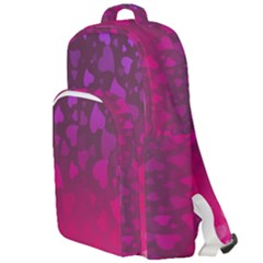 Purple Pink Hearts  Double Compartment Backpack