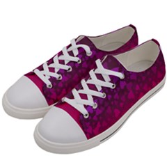 Purple Pink Hearts  Women s Low Top Canvas Sneakers by LoolyElzayat