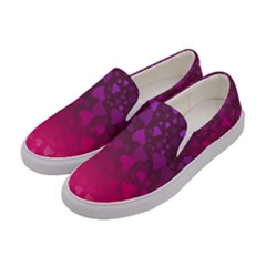 Purple Pink Hearts  Women s Canvas Slip Ons by LoolyElzayat