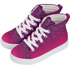 Purple Pink Hearts  Kids  Hi-top Skate Sneakers by LoolyElzayat