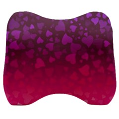 Purple Pink Hearts  Velour Head Support Cushion by LoolyElzayat