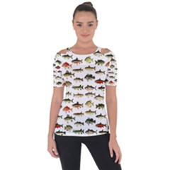 Ml 71 Fish Of North America Shoulder Cut Out Short Sleeve Top by ArtworkByPatrick