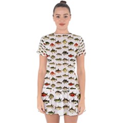 Ml 71 Fish Of North America Drop Hem Mini Chiffon Dress by ArtworkByPatrick